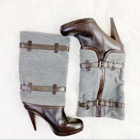 Cole Haan Shoes - Cole Haan Air Kennedy Brown Wool Felt Buckle Boots